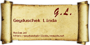Geyduschek Linda névjegykártya